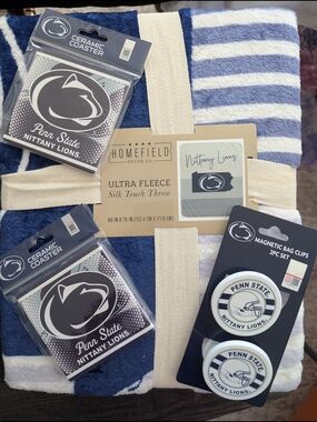 Penn State Nittany Lions Throw with Coasters & Bag Clips